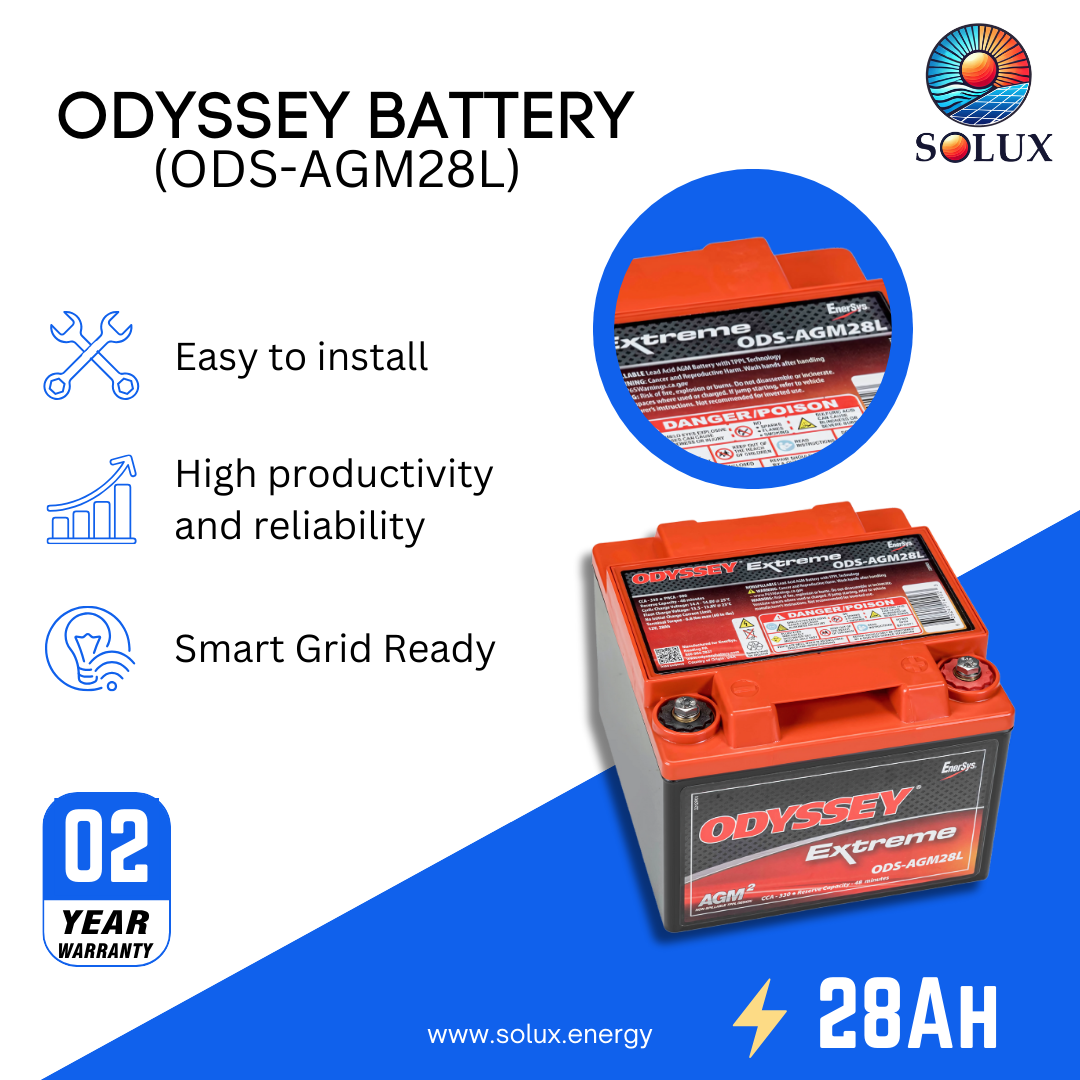 This is an image of Odyssey ODS-AGM28L 28Ah Battery